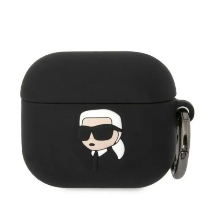 UTGATT1 - Karl Lagerfeld AirPods 3 Skal Silicone Karl Head 3D - Svart