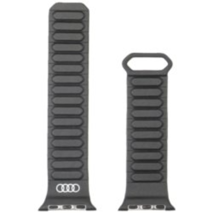 Audi - Audi Apple Watch 44/45/46/49mm Armband Synthetic Läder - Svart