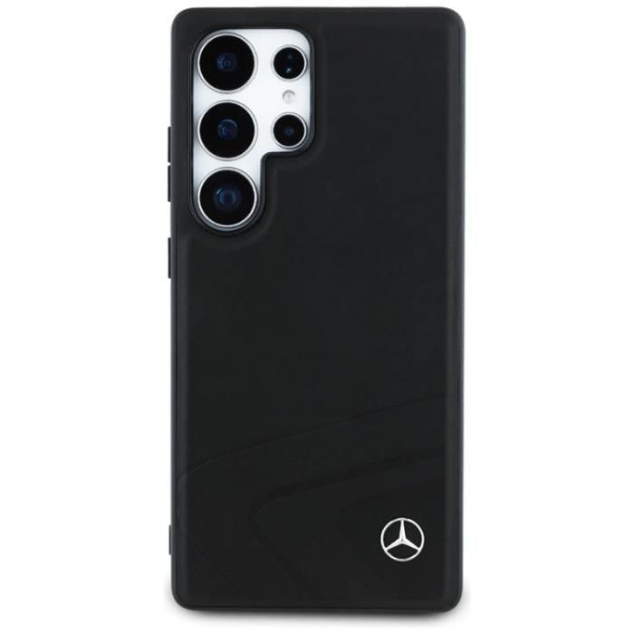 Mercedes - Mercedes Galaxy S25 Ultra Mobilskal MagSafe Läder Horizontal Debossed Curves