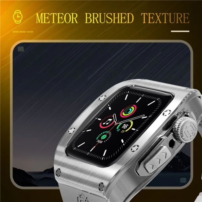 Shelbox - Shellbox Apple Watch 45mm Armband Silikon Metal - Vit