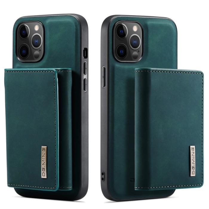 OEM - iPhone 11 Skal DG.MING M1 Magnetic Tri-fold Wallet Med Kickstand - Grön