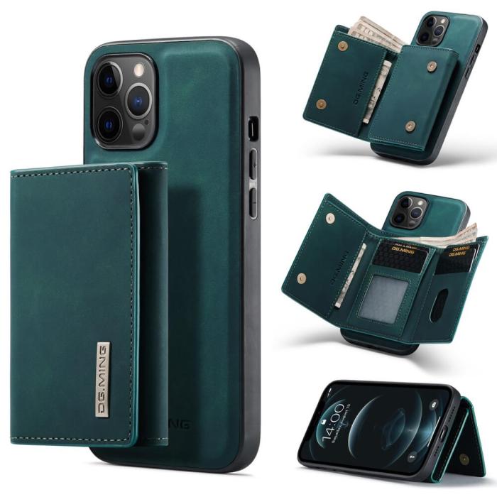 OEM - iPhone 11 Skal DG.MING M1 Magnetic Tri-fold Wallet Med Kickstand - Grön