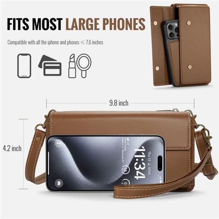 Caseme - CASEME Me20 Crossbody Väska 4.0-7.6'' Läder - Brun