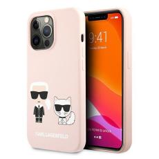 KARL LAGERFELD - Karl Lagerfeld iPhone 13 Pro Max Skal Silikon Karl & Choupette - Ljus Rosa