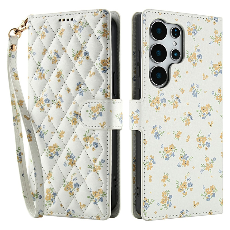Galaxy S25 Ultra Plånboksfodral Rhombic Floral A5 | 2353 | AlltMobil