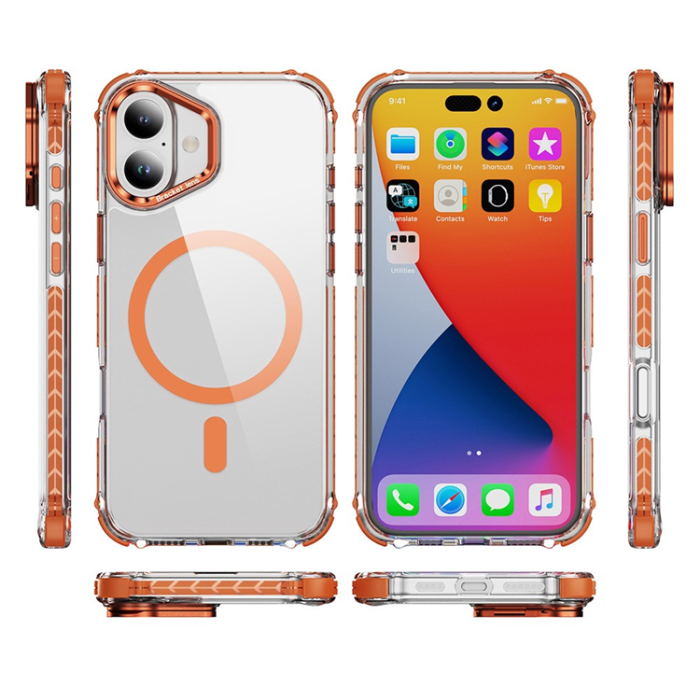 A-One Brand - iPhone 16 Mobilskal MagSafe Kickstand - Orange