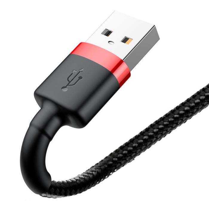 BASEUS - Baseus Cafule USB-C till lightning kabel 1M - Svart/Röd