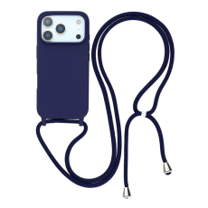 A-One Brand - iPhone 17 Pro Max Mobilskal TPU Shockproof med Lanyard - Mörkblå