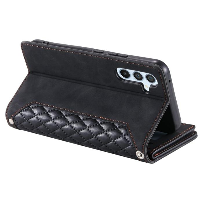 OEM - Samsung Galaxy S26 Plånboksfodral Rhombus Stitching Line Konstläder - Svart