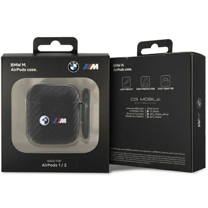BMW - BMW Airpods 1/2 Skal Carbon Double Metal Logo - Svart