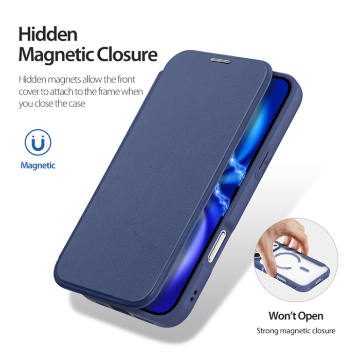 Dux Ducis - Dux Ducis iPhone 17 Pro Max Plånboksfodral MagSafe Skin X Pro - Blå