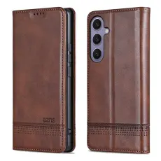 AZNS - AZNS Samsung Galaxy S26 Pl&aring;nboksfodral Konstl&auml;der - Brun