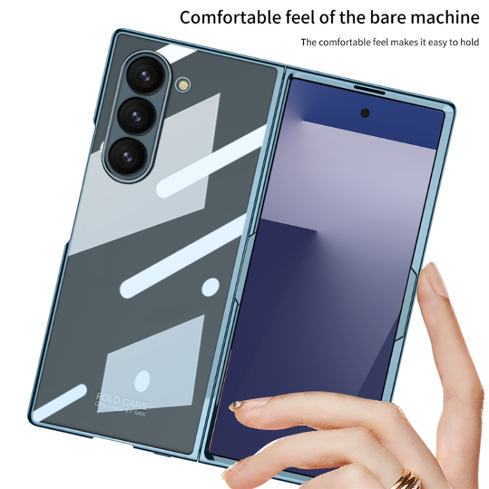 GKK - GKK Galaxy Z Fold 7 Mobilskal Electroplating Med Härdat Glas - Guld