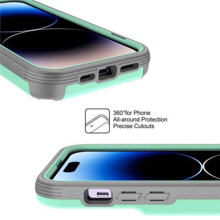 OEM - iPhone 14 Pro Skal Korthållare Mirror Kickstand - Grön