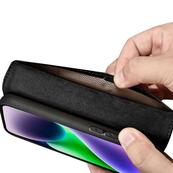 ICARER - iCarer iPhone 14 Plånboksfodral 2in1 Äkta Läder - Svart