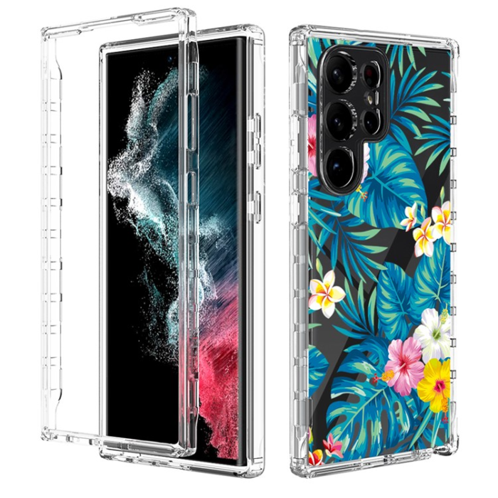OEM - Galaxy S23 Ultra Skal Pattern Printing - Plantain Leaf