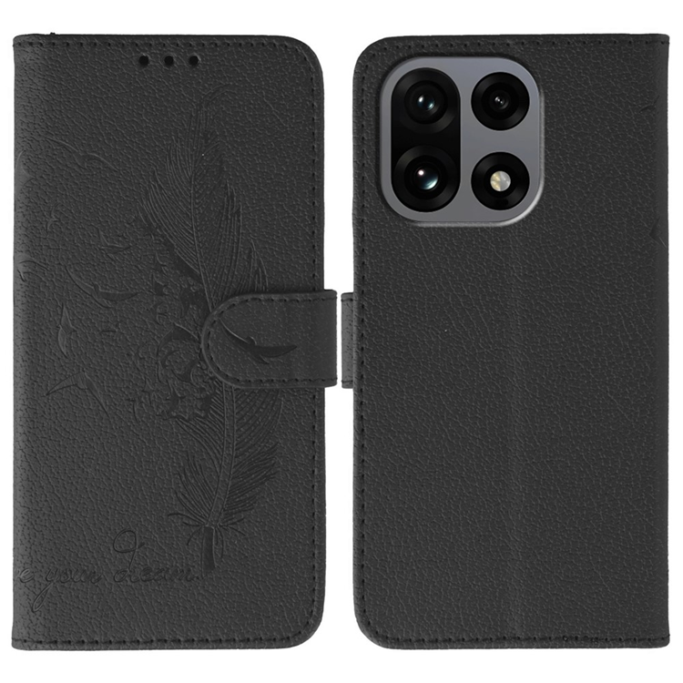 OnePlus 15 5G Plånboksfodral Imprint PU Läder (Svart) | 2353 | AlltMobil