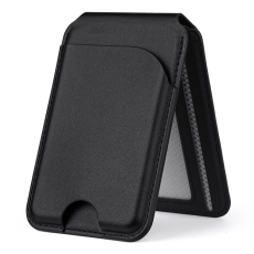 A-One Brand - Vikbart MagSafe-korthållare i PU-läder med Kickstand - Svart