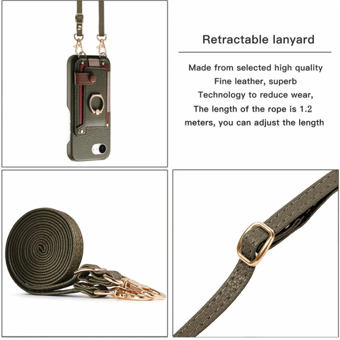 A-One Brand - iPhone 16e Mobilskal med Korthållare Ring Kickstand