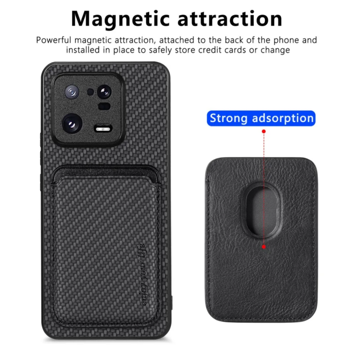 Taltech - Xiaomi 13 Pro 5G Mobilskal Korthållare Detachable - Svart