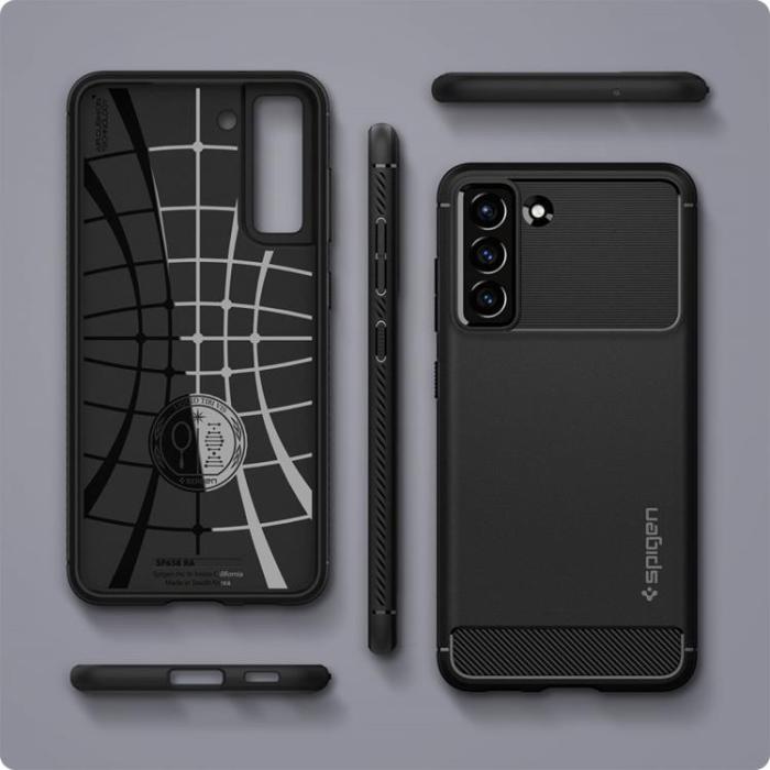 Spigen - Spigen Rugged Armor Skal Galaxy S21 FE - Matte Svart