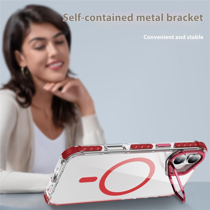 A-One Brand - iPhone 16 Plus Mobilskal MagSafe Kickstand - Röd