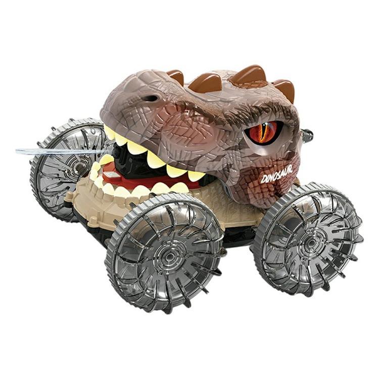 2.4G RC Amfibisk Dinosauriebil Stunt med Vattenspray för Barn (Ålder 3+) (Brun) | 264 | AlltMobil