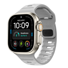Tech-Protect - Tech-Protect Armband F&ouml;r Apple Watch (44/45/46/49mm) Silikon Line - Lunar Gr&aring;