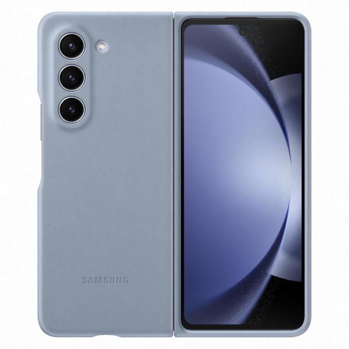 Samsung - Samsung Galaxy Z Fold 5 Mobilskal PU Läder - Blå
