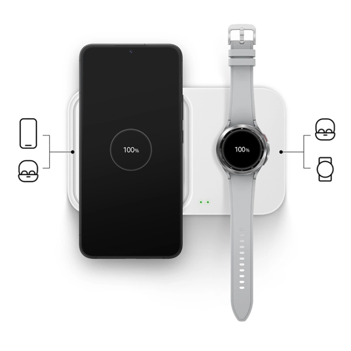 Samsung - Samsung 15W Trådlös Laddare + Väggladdare och Kabel - Vit