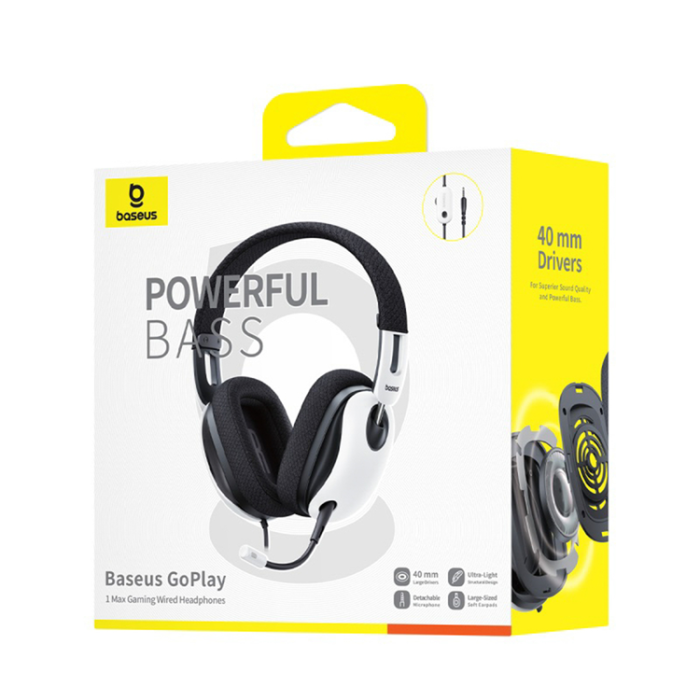 BASEUS - Baseus Trådbundna Over-Ear-Spelhörlurar GoPlay 1 Max - Vit/Svart