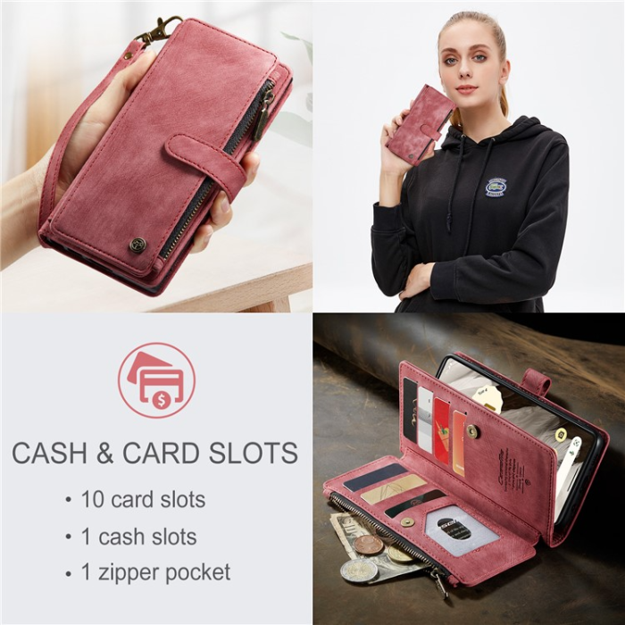 Caseme - CASEME Google Pixel 7A Plånboksfodral C30 Zipper - Röd