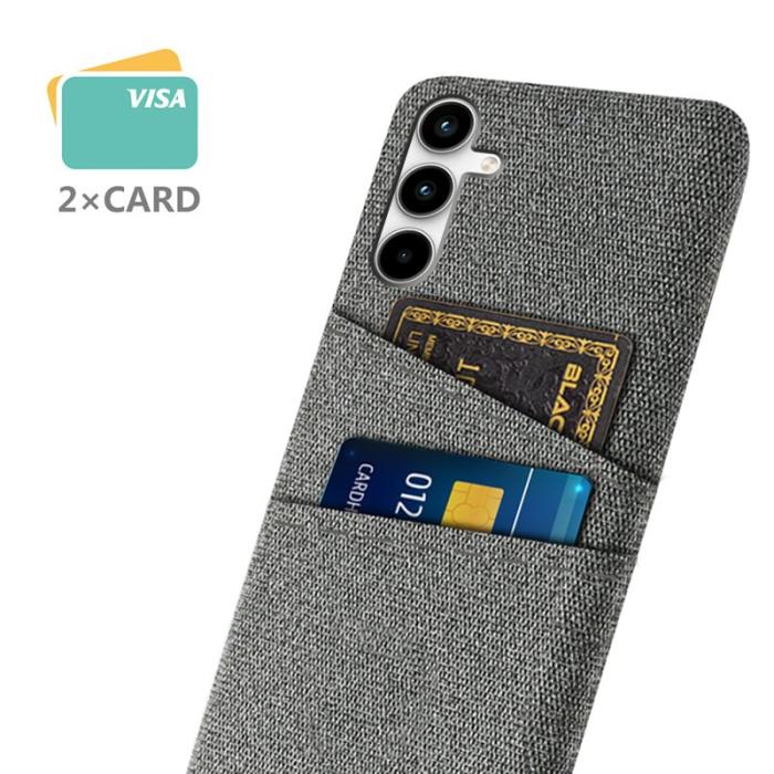 OEM - Samsung Galaxy A35 5G Skal Slim-Fit Plast + Tyg - Grå