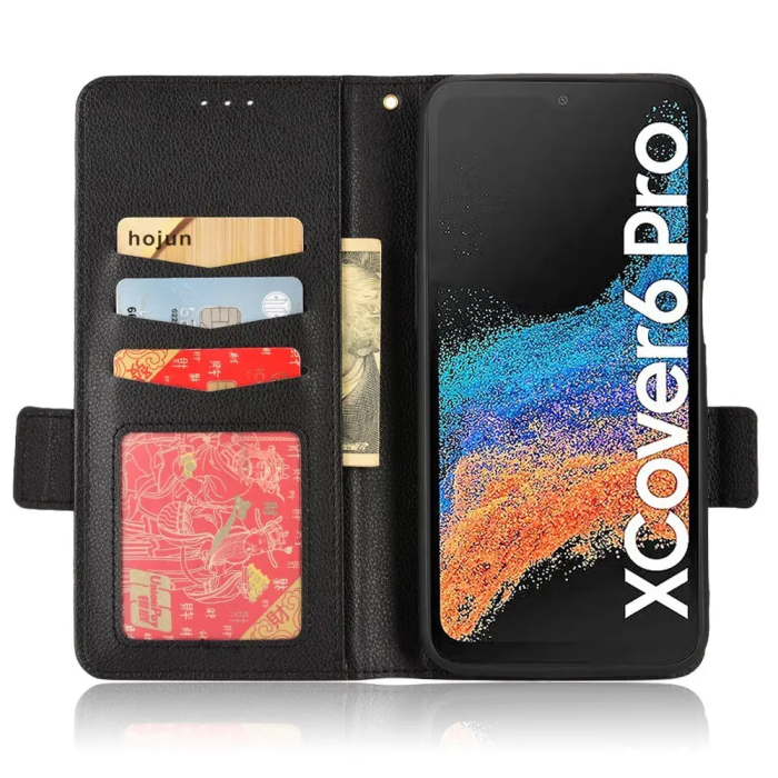 Taltech - Galaxy Xcover 6 Pro Plånboksfodral PU Läder - Svart