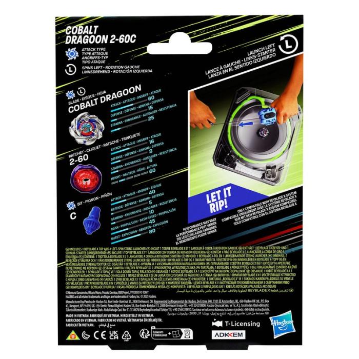 BEYBLADE - BEYBLADE BBX Deluxe Launcher & Top Cobalt Dragoon Roosevelt