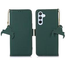 OEM - Pl&aring;nboksfodral f&ouml;r Samsung Galaxy S26 Plus &Auml;kta l&auml;der RFID - Gr&ouml;n
