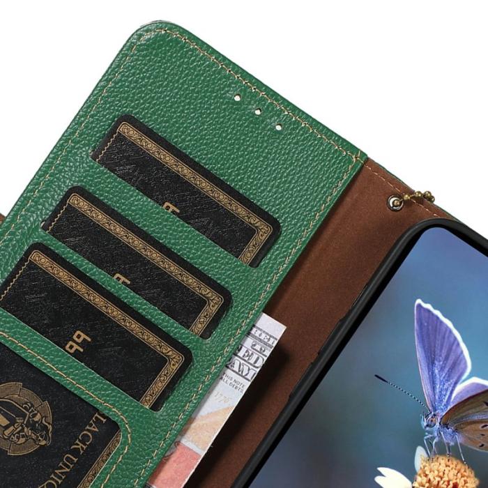 OEM - Mobilfodral för Samsung Galaxy S26 Plus Äkta läder RFID - Grön
