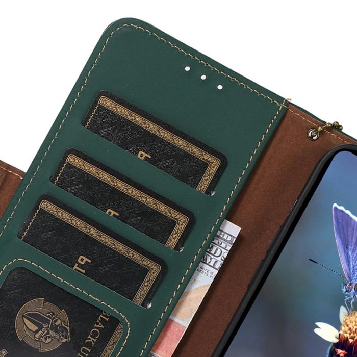 OEM - Plånboksfodral för Samsung Galaxy S26 Plus Äkta läder RFID - Grön