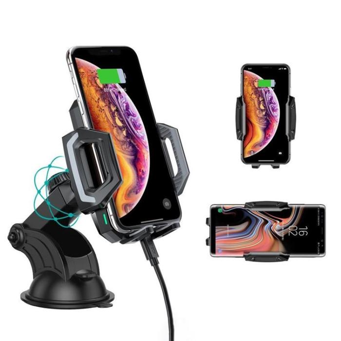 UTGATT1 - Choetech Billaddare qi 15W Bilhållare För Instrumentbräda Vindruta - Svart