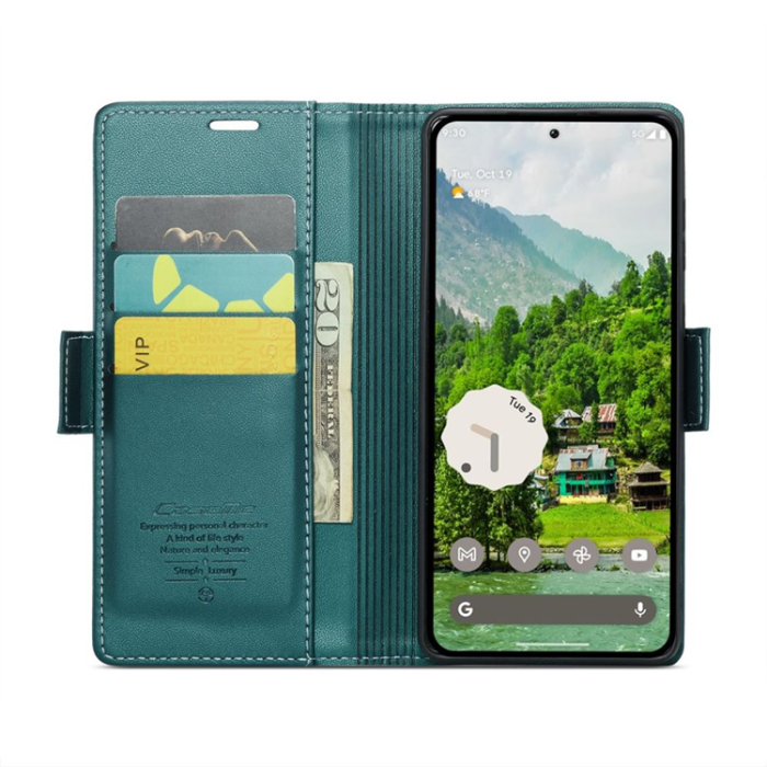 Caseme - Caseme Google Pixel 9 Pro XL Plånboksfodral 023 - Grön