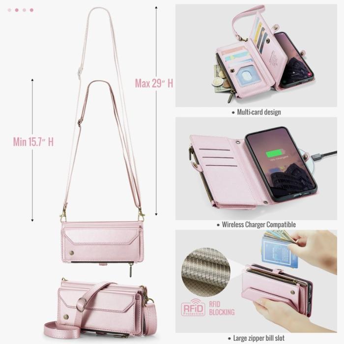 Caseme - CaseMe Mobilfodral för Samsung Galaxy S26 Plus Konstläder 10 kortfack - Rosa