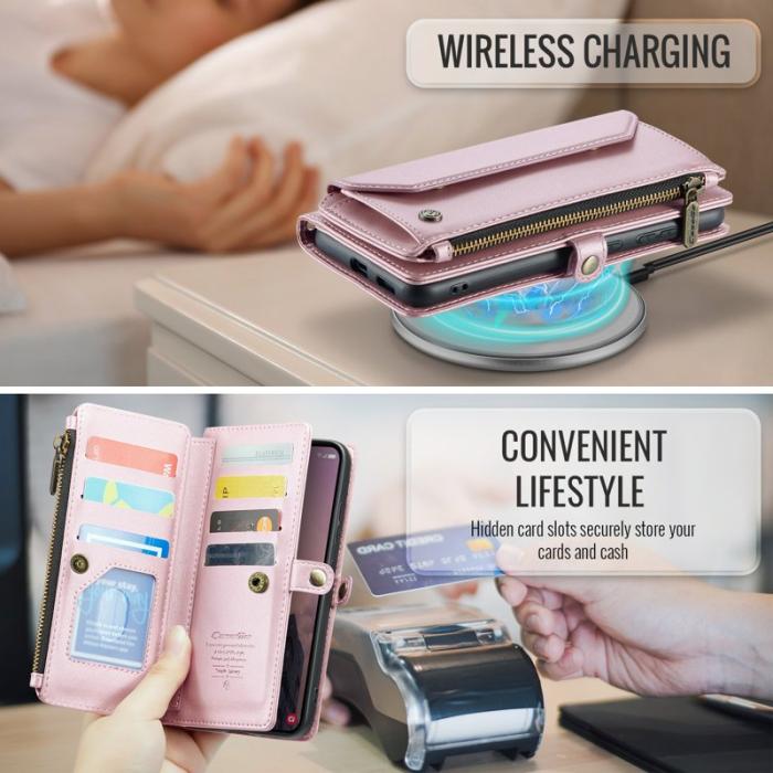 Caseme - CaseMe Mobilfodral för Samsung Galaxy S26 Plus Konstläder 10 kortfack - Rosa
