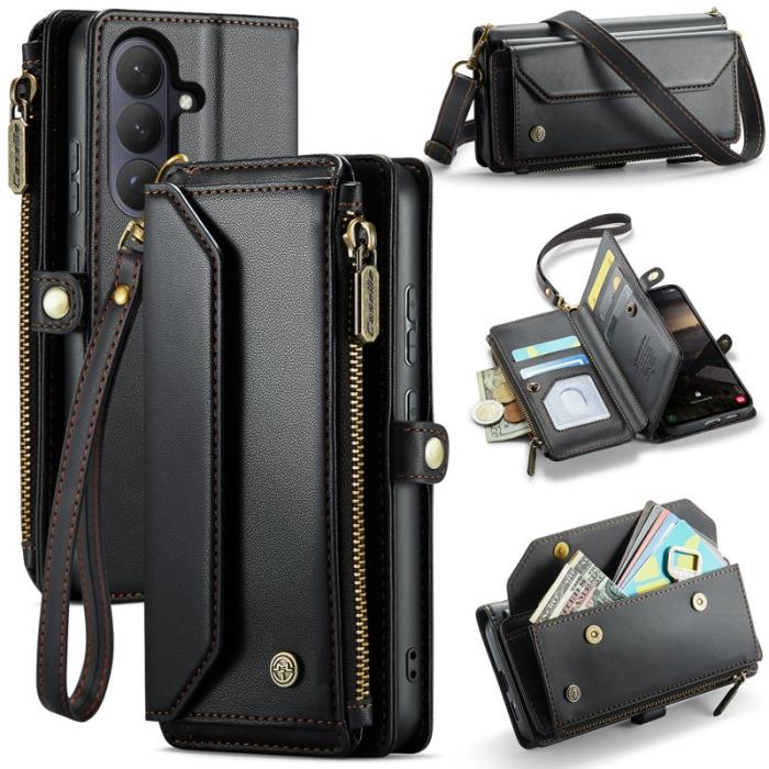 Caseme - CaseMe Mobilfodral för Samsung Galaxy S26 Plus Konstläder 10 kortfack - Svart