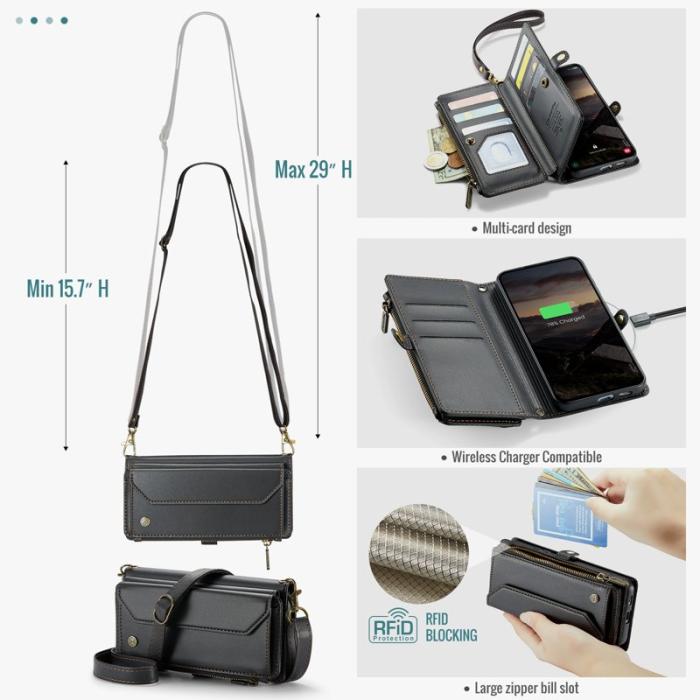 Caseme - CaseMe Mobilfodral för Samsung Galaxy S26 Plus Konstläder 10 kortfack - Svart