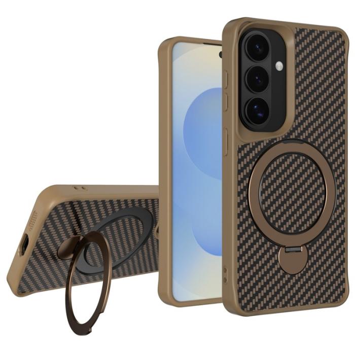OEM - Mobilskal för Samsung Galaxy S26 Magnetiskt Kickstand TPU + PC - Brun