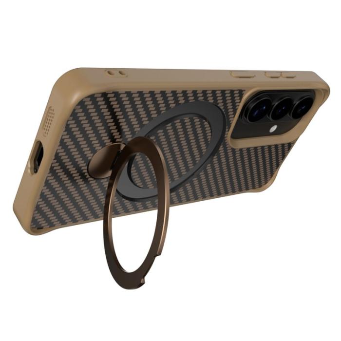 OEM - Mobilskal för Samsung Galaxy S26 Magnetiskt Kickstand TPU + PC - Brun