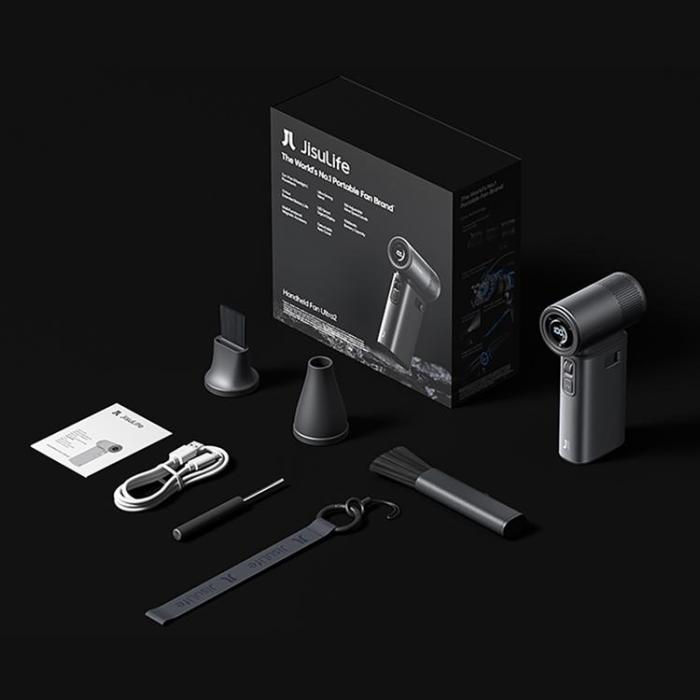 Jisulife - Jisulife 5-in-1 Bärbar USB Mini Handfläkt 9000 mAh Fan Ultra2 - Mörkgrå