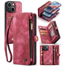 Caseme - CASEME 008 iPhone 15 Pl&aring;nboksfodral i Konstl&auml;der med - R&ouml;d