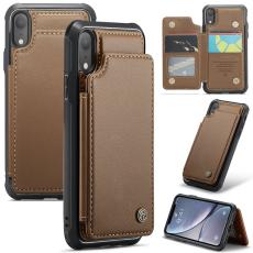 Caseme - CASEME C22 iPhone XR Fodral KonstL&auml;der RFID-Skydd - Brun