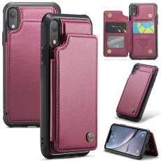 Caseme - CASEME C22 iPhone XR Fodral KonstL&auml;der RFID-Skydd - R&ouml;d